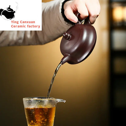 260ml Chinese Yixing Tradition Purple Clay Teapot Famous Handmade Tea Pot Raw Ore Purple Eggplant Mud Kettle Zisha Tea Set Gifts