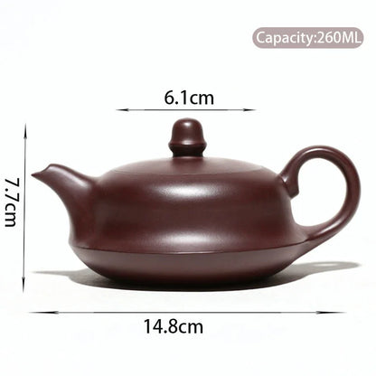 260ml Chinese Yixing Tradition Purple Clay Teapot Famous Handmade Tea Pot Raw Ore Purple Eggplant Mud Kettle Zisha Tea Set Gifts