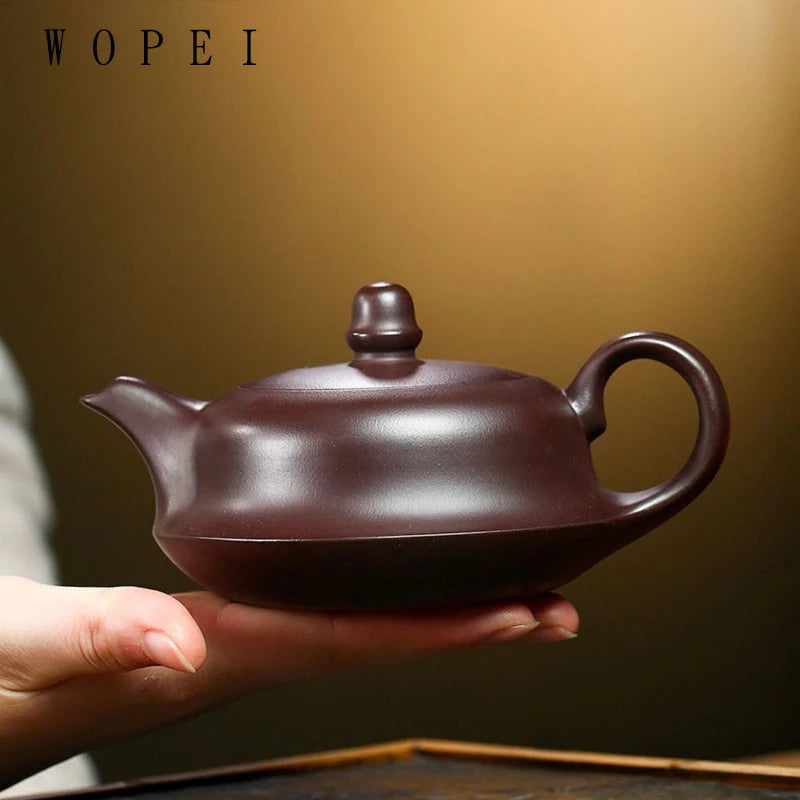 260ml Chinese Yixing Tradition Purple Clay Teapot Famous Handmade Tea Pot Raw Ore Purple Eggplant Mud Kettle Zisha Tea Set Gifts