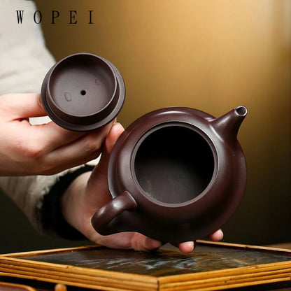 260ml Chinese Yixing Tradition Purple Clay Teapot Famous Handmade Tea Pot Raw Ore Purple Eggplant Mud Kettle Zisha Tea Set Gifts
