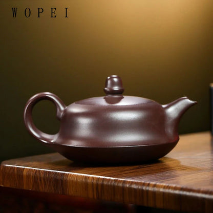 260ml Chinese Yixing Tradition Purple Clay Teapot Famous Handmade Tea Pot Raw Ore Purple Eggplant Mud Kettle Zisha Tea Set Gifts