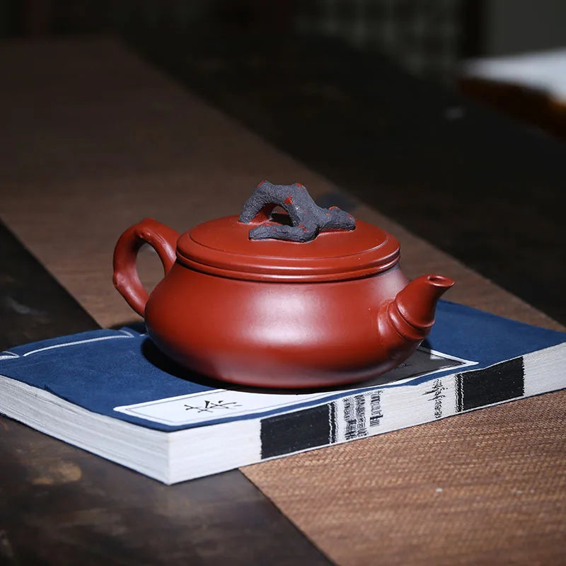 260ml Hand Engraving Plum Tea Kettle Chinese Yixing Purple Clay Tea Pot Raw Ore Dahongpao Beauty Teapot Authentic Zisha Tea Set