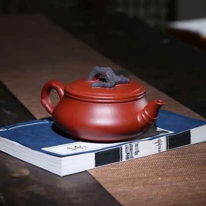 260ml Hand Engraving Plum Tea Kettle Chinese Yixing Purple Clay Tea Pot Raw Ore Dahongpao Beauty Teapot Authentic Zisha Tea Set