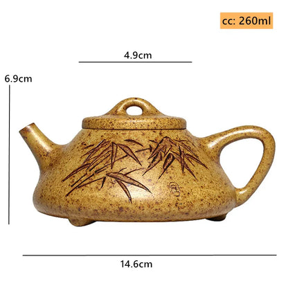 260ml Hand-carved Yixing Purple Clay Teapot Section Mud Stone Scoop Tea Infuser Custom Zisha Tea Set Chinese Tea Accessories