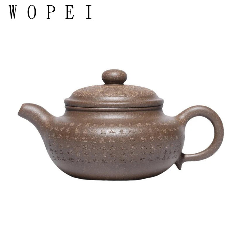 260ml Yixing Famous Purple Clay Teapots Hand-carved Antique Tea Pot Raw Ore Beauty Kettle Chinese Zisha Tea Set Customized Gifts