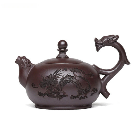 260ml Yixing Purple Clay Tea Pot Hand-painted Dragon Pattern Beauty Teapot Chinese Zisha Tea Set Custom Tradition Filter Kettle