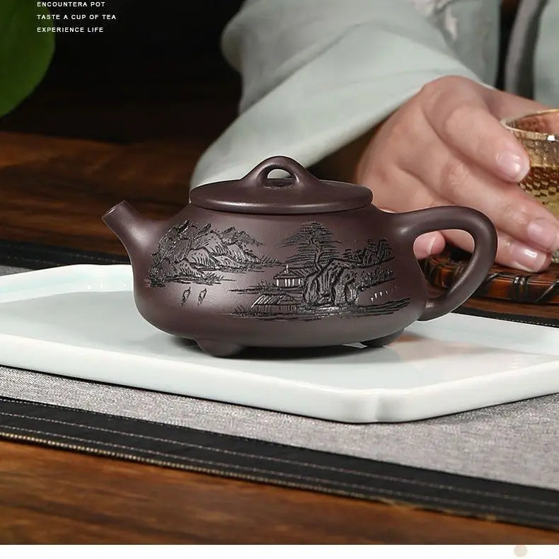 260ml Yixing Purple Clay Teapot Handmade  Filter Xishi Tea Pot Chinese Authentic Zisha Tea Set Kettle Customized Gifts