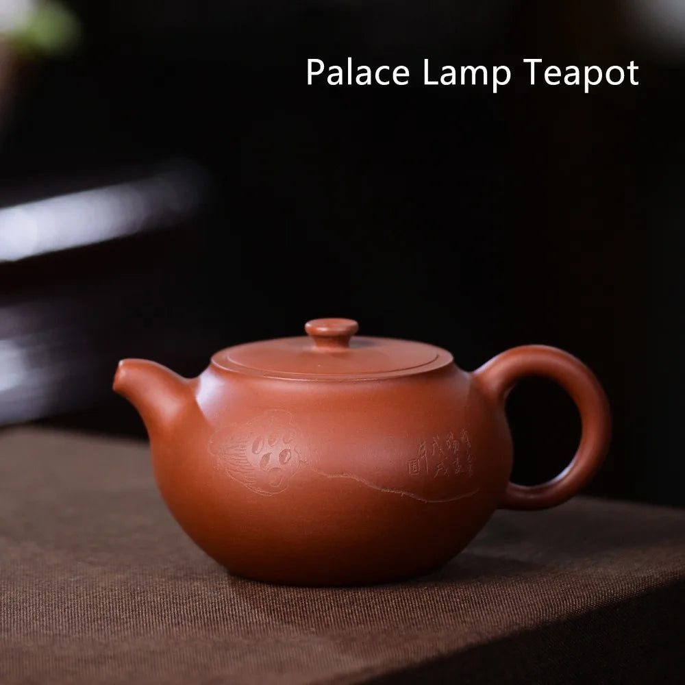 260ml Yixing Purple Clay Teapot Master Handmade Bead Round Teapot Black Tea Dahongpao Kung Fu Teapot Tea Set Gift Set