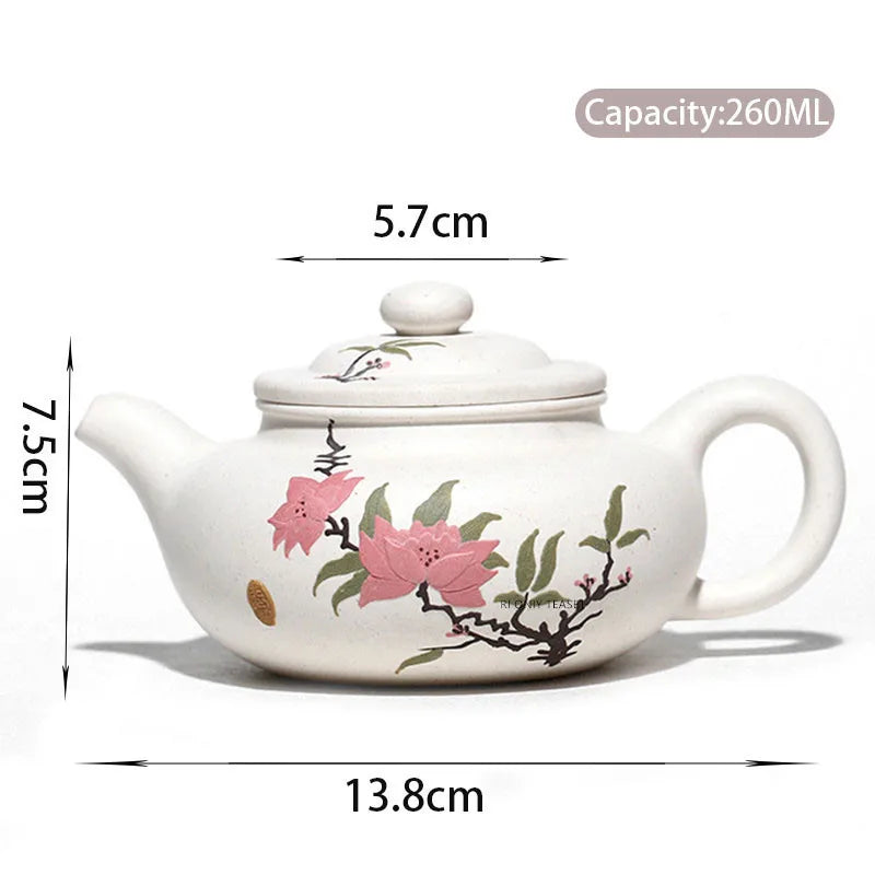 260ml Yixing Purple Clay Teapots Famous Handmade Antique Tea Pot Raw Ore White Section Mud Kettle Chinese High-end Zisha Tea Set