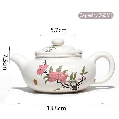 260ml Yixing Purple Clay Teapots Famous Handmade Antique Tea Pot Raw Ore White Section Mud Kettle Chinese High-end Zisha Tea Set