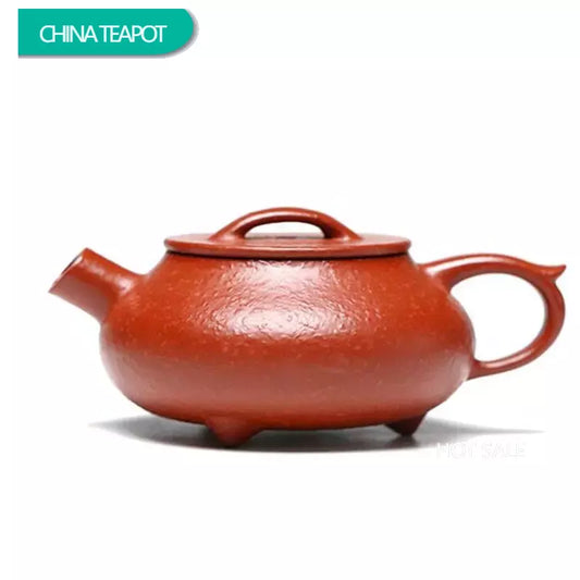 110ml Chinese Yixing Raw Ore Purple Clay Teapots Small Capacity Handmade Stone Scoop Tea Pot Kettle High-end Zisha Tea Set