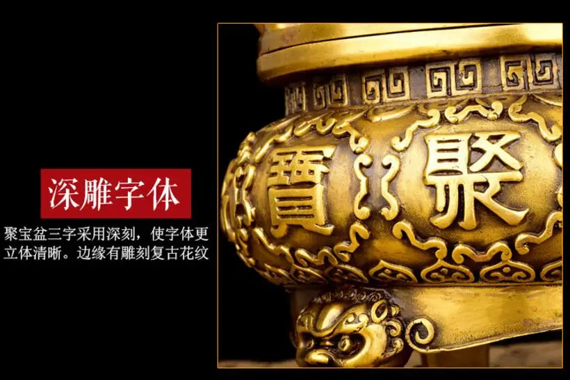 26CM # bless family Safety luck bring wealth Talisman # home FENG SHUI efficacious Protection  Cornucopia brass statue