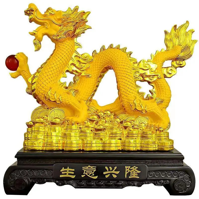 26cm Zodiac dragon ornament Resin dragon bead handicraft furnishing articles Prosperous home decoration mascot statue