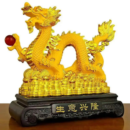 26cm Zodiac dragon ornament Resin dragon bead handicraft furnishing articles Prosperous home decoration mascot statue