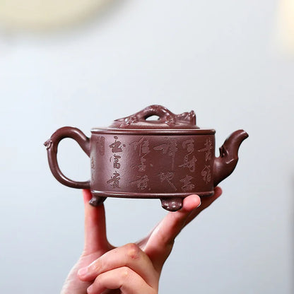 270cc China Jianshui Purple Clay Not Yixing Ceramic Handmade  Dragon Carving Teapot Kettle Porcelain Kung Fu Tea Set Drinkware