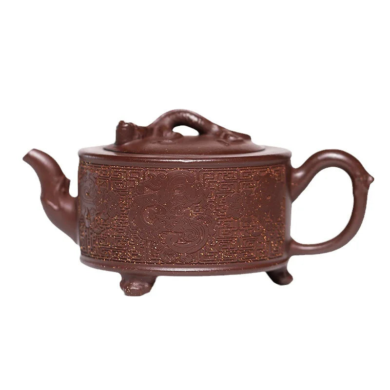 270cc China Jianshui Purple Clay Not Yixing Ceramic Handmade  Dragon Carving Teapot Kettle Porcelain Kung Fu Tea Set Drinkware