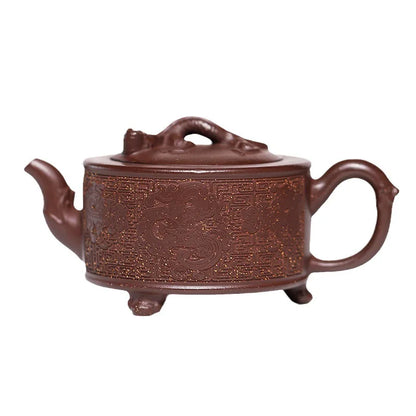 270cc China Jianshui Purple Clay Not Yixing Ceramic Handmade  Dragon Carving Teapot Kettle Porcelain Kung Fu Tea Set Drinkware