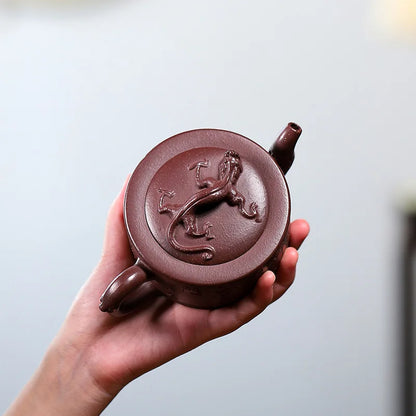 270cc China Jianshui Purple Clay Not Yixing Ceramic Handmade  Dragon Carving Teapot Kettle Porcelain Kung Fu Tea Set Drinkware