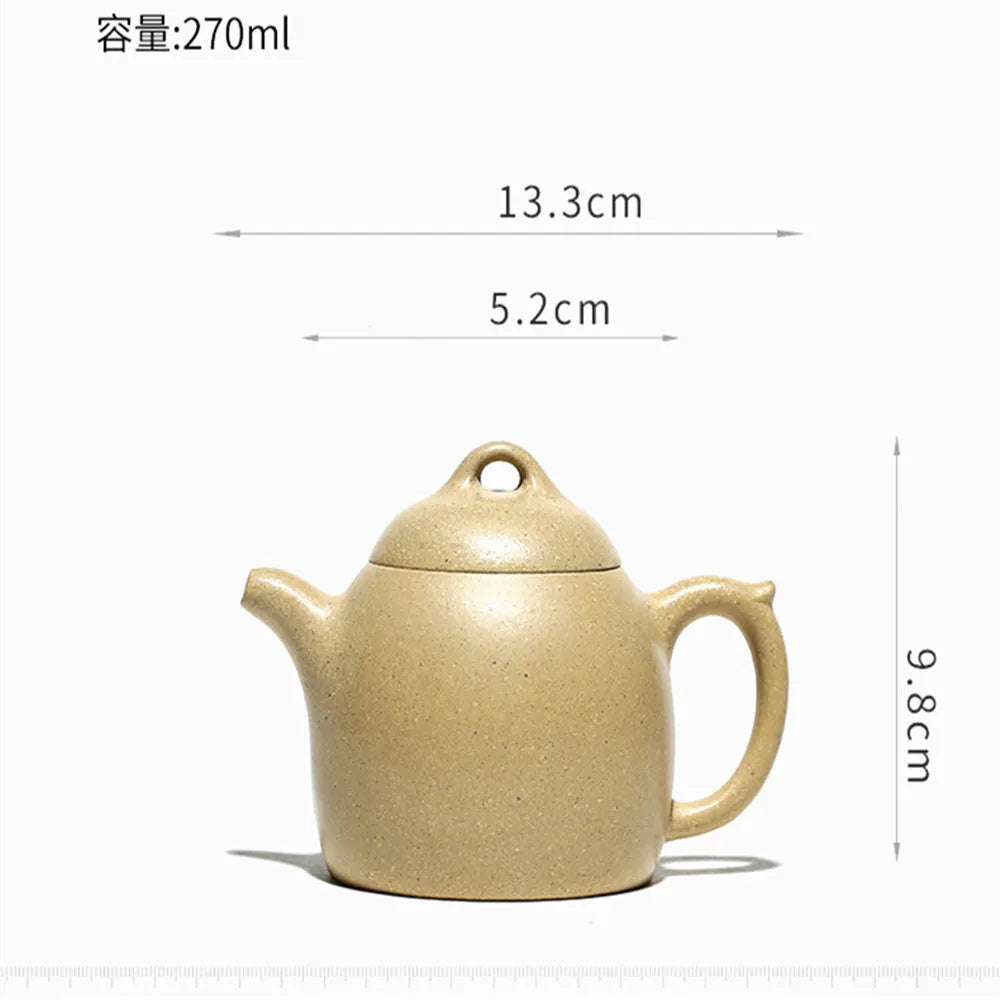 270ml Authentic Yellow Segment Mud Clay Handmade Teaset Purple Clay Pot Teacup Black Tea Green Tea Drinking Set