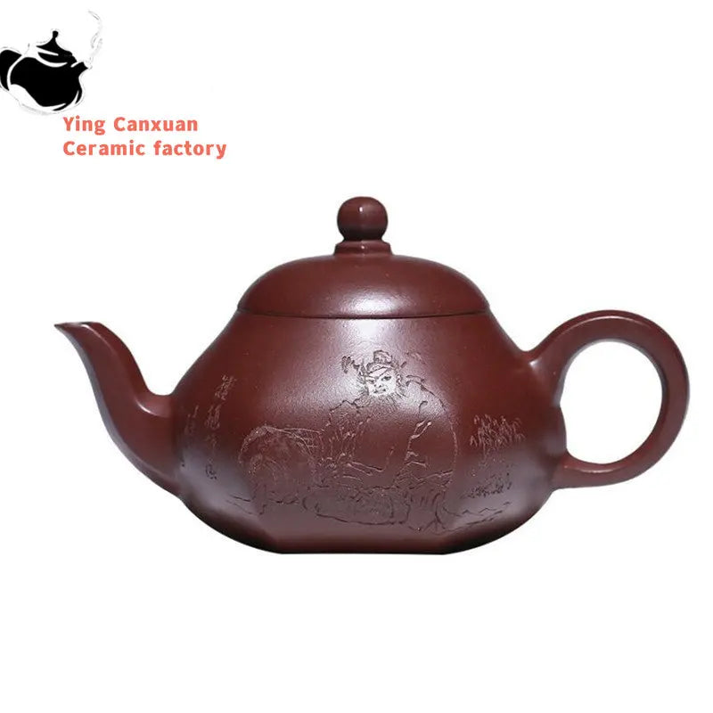 270ml Chinese Yixing Purple Clay Teapots Handmade Tea Pot Raw Ore Dragon Blood Sand Kettle High-end Zisha Tea Set Collection