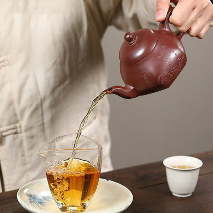 270ml Chinese Yixing Purple Clay Teapots Handmade Tea Pot Raw Ore Dragon Blood Sand Kettle High-end Zisha Tea Set Collection