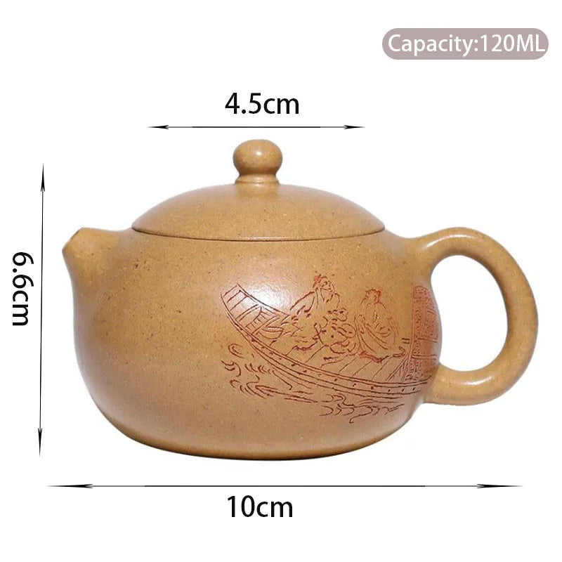 270ml Chinese Yixing Purple Clay Teapots Handmade Tea Pot Raw Ore Dragon Blood Sand Kettle High-end Zisha Tea Set Collection