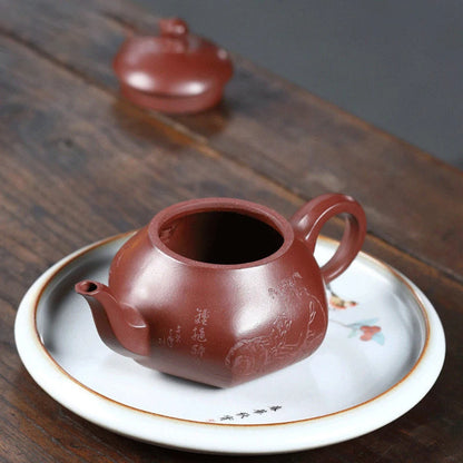 270ml Chinese Yixing Purple Clay Teapots Handmade Tea Pot Raw Ore Dragon Blood Sand Kettle High-end Zisha Tea Set Collection