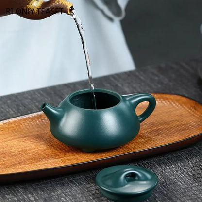 270ml High-end Yixing Purple Clay Teapot Famous Handmade Tea Pot Collection Raw Ore Dark Green Clay Kettle Chinese Zisha Tea Set