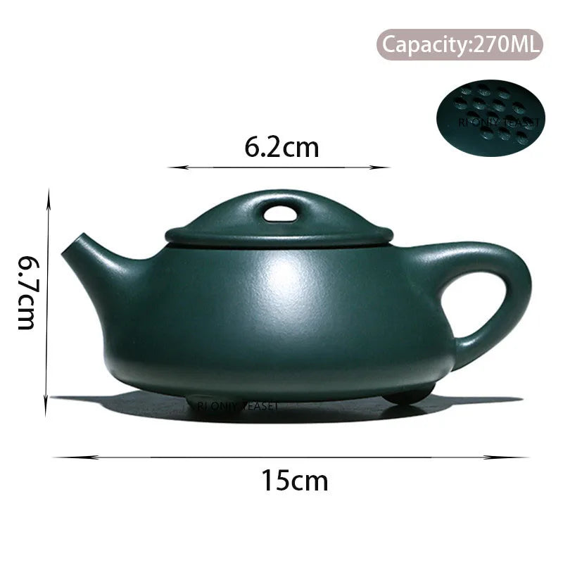 270ml High-end Yixing Purple Clay Teapot Famous Handmade Tea Pot Collection Raw Ore Dark Green Clay Kettle Chinese Zisha Tea Set