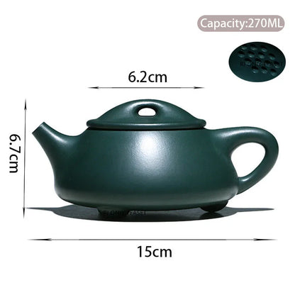 270ml High-end Yixing Purple Clay Teapot Famous Handmade Tea Pot Collection Raw Ore Dark Green Clay Kettle Chinese Zisha Tea Set