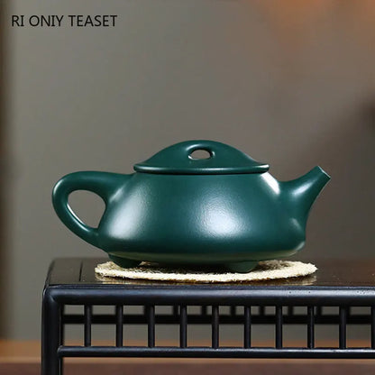 270ml High-end Yixing Purple Clay Teapot Famous Handmade Tea Pot Collection Raw Ore Dark Green Clay Kettle Chinese Zisha Tea Set