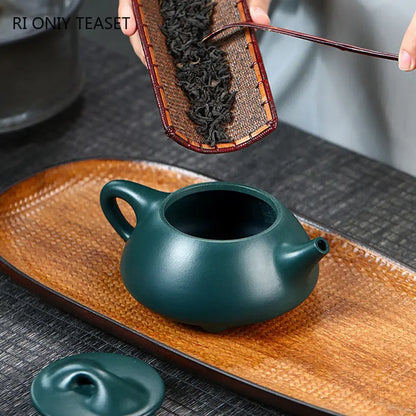 270ml High-end Yixing Purple Clay Teapot Famous Handmade Tea Pot Collection Raw Ore Dark Green Clay Kettle Chinese Zisha Tea Set