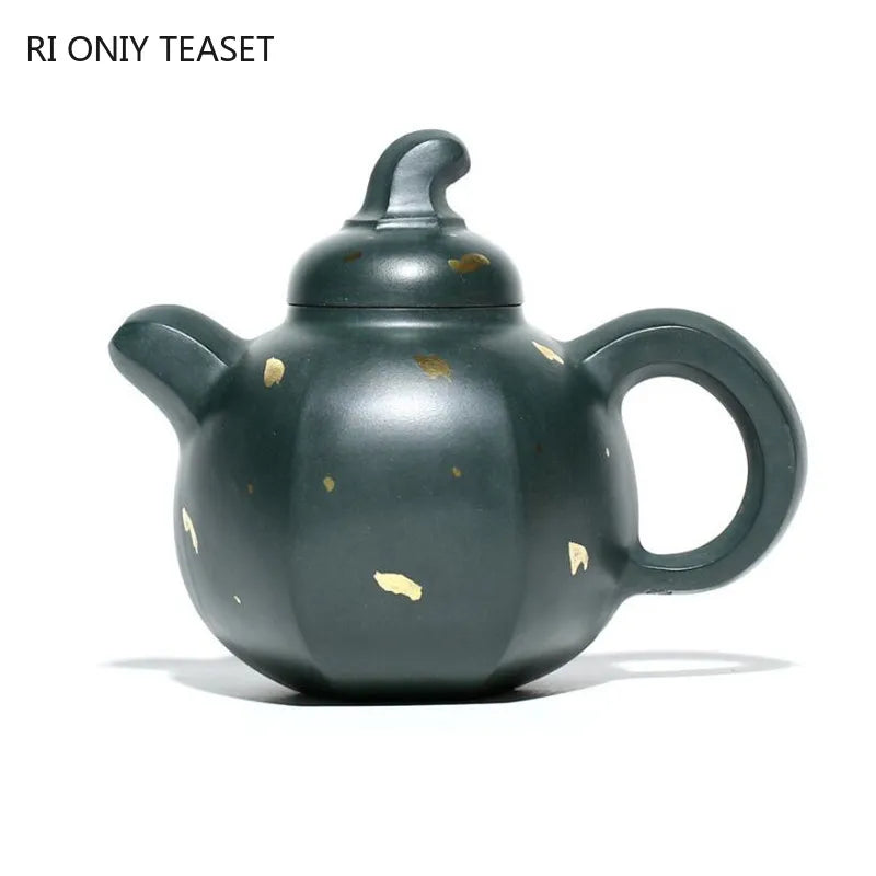270ml High-end Yixing Purple Clay Teapot Handmade Tea Pot Raw Ore Dark Green Mud Kettle Chinese Zisha Tea Set Collection