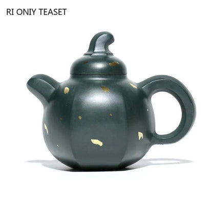 270ml High-end Yixing Purple Clay Teapot Handmade Tea Pot Raw Ore Dark Green Mud Kettle Chinese Zisha Tea Set Collection