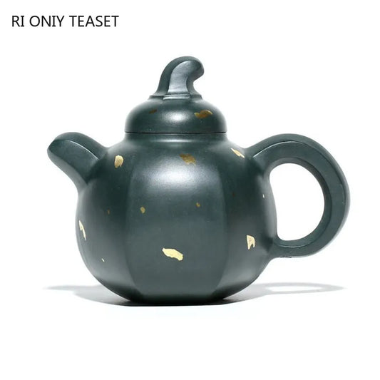 270ml High-end Yixing Purple Clay Teapot Handmade Tea Pot Raw Ore Dark Green Mud Kettle Chinese Zisha Tea Set Collection