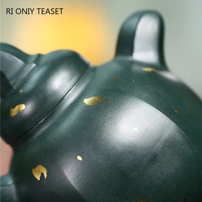 270ml High-end Yixing Purple Clay Teapot Handmade Tea Pot Raw Ore Dark Green Mud Kettle Chinese Zisha Tea Set Collection