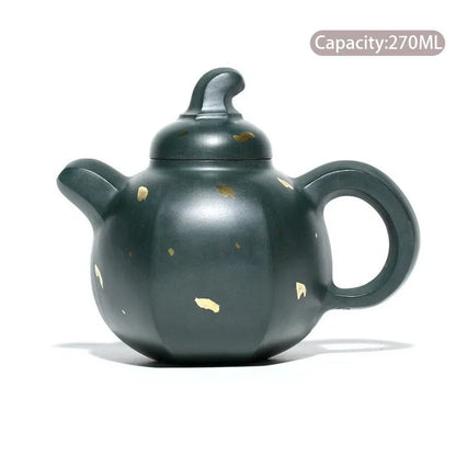 270ml High-end Yixing Purple Clay Teapot Handmade Tea Pot Raw Ore Dark Green Mud Kettle Chinese Zisha Tea Set Collection