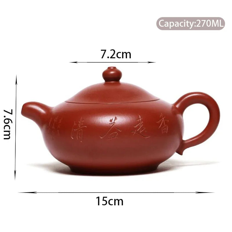 270ml Yixing Famous Purple Clay Teapot Handmade Tea Pot Raw Ore Dahongpao Mud Kettle Chinese Zisha Tea Set Collection Gifts