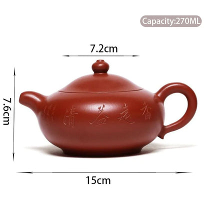 270ml Yixing Famous Purple Clay Teapot Handmade Tea Pot Raw Ore Dahongpao Mud Kettle Chinese Zisha Tea Set Collection Gifts