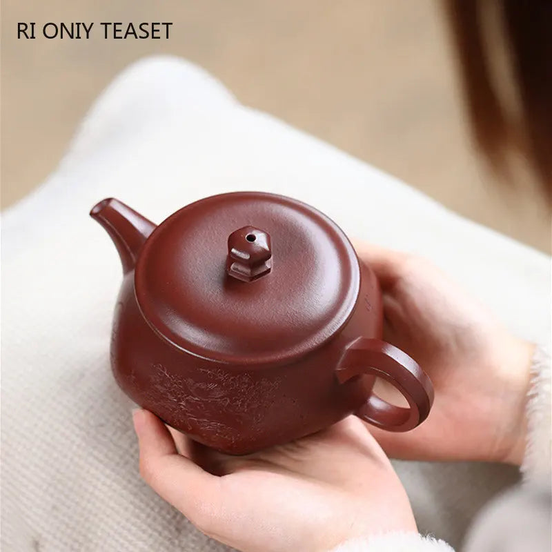 270ml Yixing High-end Purple Clay Teapots Famous Handmade Hexagonal Tea Pot Raw Ore Purple Mud Kettle Chinese Zisha Tea Set