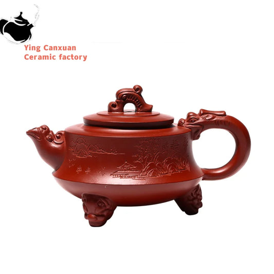 270ml Yixing Purple Clay Teapot Traditional Handmade Dragon Shape Tea Pot Beauty Kettle Chinese Zisha Teaware Tea Ceremony Gifts