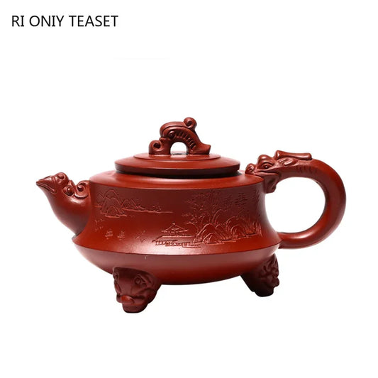 270ml Yixing Purple Clay Teapot Traditional Handmade Dragon Shape Tea Pot Beauty Kettle Chinese Zisha Teaware Tea Ceremony Gifts