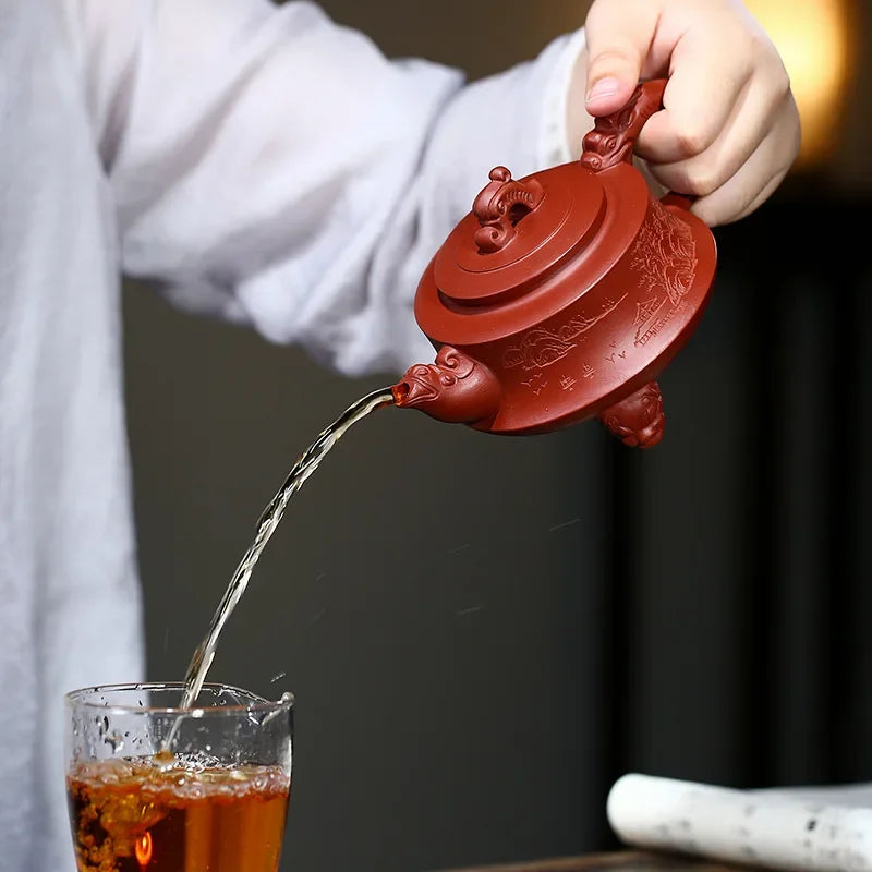 270ml Yixing Purple Clay Teapot Traditional Handmade Dragon Shape Tea Pot Beauty Kettle Chinese Zisha Teaware Tea Ceremony Gifts