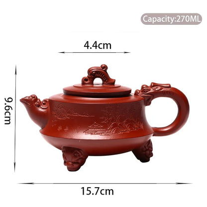 270ml Yixing Purple Clay Teapot Traditional Handmade Dragon Shape Tea Pot Beauty Kettle Chinese Zisha Teaware Tea Ceremony Gifts