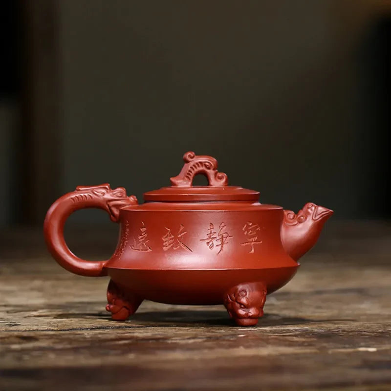 270ml Yixing Purple Clay Teapot Traditional Handmade Dragon Shape Tea Pot Beauty Kettle Chinese Zisha Teaware Tea Ceremony Gifts