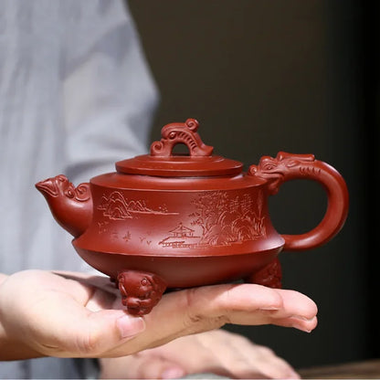 270ml Yixing Purple Clay Teapot Traditional Handmade Dragon Shape Tea Pot Beauty Kettle Chinese Zisha Teaware Tea Ceremony Gifts