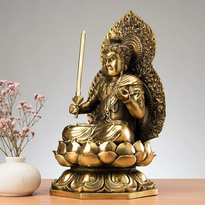 27CM large Acalanatha Almighty God buddha # Home family Lobby hall Temple Effective protection FENG SHUI brass buddha statue