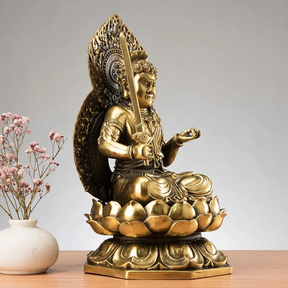 27CM large Acalanatha Almighty God buddha # Home family Lobby hall Temple Effective protection FENG SHUI brass buddha statue