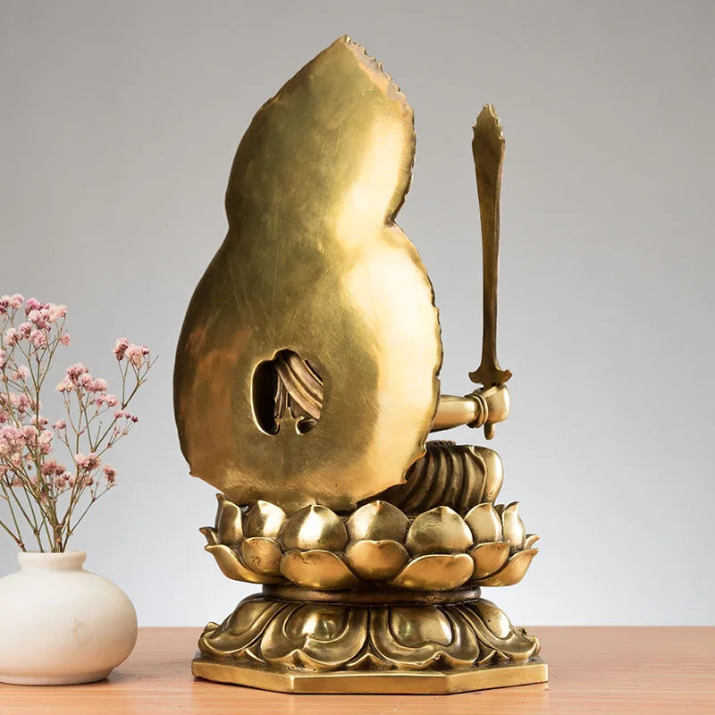 27CM large Bodhisattva Akashagarbha buddha # Home family Lobby hall Temple Effective protection FENG SHUI brass buddha statue