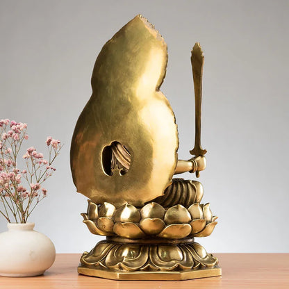 27CM large Bodhisattva Akashagarbha buddha # Home family Lobby hall Temple Effective protection FENG SHUI brass buddha statue